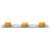 Steel Mini Identification Light Bar W/ 3 Amber Lights - Pre Wired - White Finish