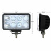 8 High Power LED Rectangular Work Light W/ Projector Lens & Black Aluminum Housing
