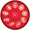 4 Inch Rnd 10 LED Stop, Turn, Tail Light - Red LED / Red Lens