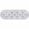 6 Inch Oval 13 Diode Double Fury Dual Color Round Dual Function Light - Red To Amber LED / Clear Lens