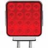 Double Face Square Fender Light W/ Chrome Reflector & 38 Diodes - Amber / Red