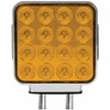 Double Face Square Fender Light W/ Chrome Reflector & 38 Diodes - Amber / Red