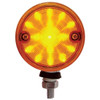 3 Inch 15 Diode Amber & Red Double Face LED Light W/ Chrome Diecast