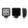 4 Diode Square LED Work Light W/ Clear Lens Black Housing 4 Diode Square LED Work Light W/ Clear Lens Black Housing