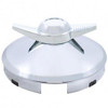 Chrome Pointed Front Hubcap W/ 2 Bar Spinner, 4 Uneven Notched & 1 Inch Lip