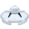 Chrome Pointed Front Hubcap W/ 3 Bar Spinner, 5 Even Notched & 1 Inch Lip