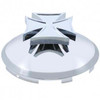 Stainless Steel  Hubcap W/ Iron Cross Spinner W/ 7/16 Inch Lip, 6 Uneven Notched