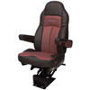 Seats Inc. Legacy Silver Seat W/ High Back, STD Base, Armrests, Heated - DuraLeather Black / Burgundy