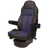 Seats Inc. Legacy Lo Seat W/ High Back, Low Base, Armrests, Heat - DuraLeather Black / Blue