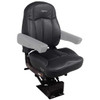 Seats Inc. Legacy Silver Seat W/ Mid Back, STD Base - DuraLeather Black