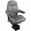 Seats Inc. Legacy Silver Seat W/ Mid Back, STD Base, Armrests - DuraLeather Gray Seats Inc. Legacy Silver Seat W/ Mid Back, STD Base, Armrests - DuraLeather Gray