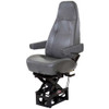 Bostrom T-915 High Back Air Suspension Truck Seat, Manual Lumbar, Dual Armrests - Gray Vinyl