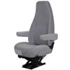 Bostrom Standard Base High Back Manual Lumbar Seat With Armrests - Gray Mordura Cloth