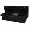 Smooth Black Aluminum Single Lid Tool Box W/ Black Diamond Plate Lid- 70 X 16 X 23 Inch