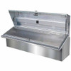 48 X 16 X 16 Inch Smooth Aluminum Low Side Tool Box W/ Single Diamond Plate Lid