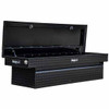 15 Cubic Feet Gloss Black Diamond Plate Aluminum Crossover Tool Box W/ Gas Shocks