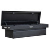 19 Cubic Feet Textured Matte Black Diamond Plate Aluminum Crossover Tool Box W/ Gas Shocks