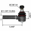 Tie Rod End, Passenger Side - ES4223RH For Freightliner FL132 Classic XL, FL50-FL80 Tie Rod End, Passenger Side - ES4223RH For Freightliner FL132 Classic XL, FL50-FL80