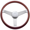 18 Inch Chrome Banjo Spoke Wood Steering Wheel For Peterbilt & Kenworth