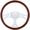 18 Inch Chrome 3 Spoke OG Lady Steering Wheel For Kenworth & Peterbilt