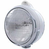 Chrome Guide 682-C H6014 Headlight With Top Amber/Clear LED Turn Signal Light
