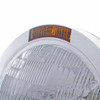 Stainless Steel Bullet Classic Headlight W/ H6024 Bulb, Incandescent Amber Turn Signal Light