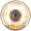 5.75 Inch Round Crystal Halogen Headlight W/ 5 Amber LED Position Lights
