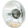 5.75 Inch Round Crystal Halogen Headlight W/ 5 Amber LED Position Lights