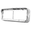 Dual Rectangular Headlight Bezel W/ Visor For Peterbilt, Kenworth, Freightliner & Western Star
