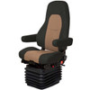 National Admiral High Back Passenger Air Seat Standard Base W/ Swivel, Bellows, Heat, Wide Back, & Armrests-Raven Wing Black & Tan 2 Tone Ultraleather National Admiral High Back Passenger Air Seat Standard Base W/ Swivel, Bellows, Heat, Wide Back, & Armrests-Raven Wing Black & Tan 2 Tone Ultraleather