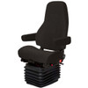 National Admiral Air High Back Seat Standard Base W/ Passenger Swivel, Dual Armrests, Back Cycler, Heat, & Bellows - Black Mordura Cloth