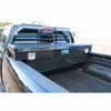 Merritt Satin Black Diamond Plate Aluminum Crossbody Tool Box W/ Single Door- 16 X 20 X 70 Inch For Full Size Trucks