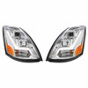 Chrome Projection Headlight With LED Position Light Bar For Volvo VNL Gen II