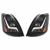 Blackout Projection Headlight With LED Position Light Bar For Volvo VNL Gen II