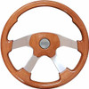 18 Inch Aluminum 4 Spoke Light Mahogany Wildwood Steering Wheel Kit With Matching Horn Pad