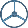 20 Inch 3 Spoke Painted Blue Sparkle Poly Steering Wheel Kit With Matching Retro Horn Button