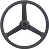 20 Inch Black 3 Spoke Black Top Grain Leather Hoss Steering Wheel Kit With Matching Bezel & Horn Button