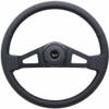 18 Inch Black 2 Spoke Top Grain Black Leather Jupiter Steering Wheel Kit With Matching Bezel & Horn