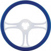 18 Inch Chrome 3 Spoke Blue Rim Steering Wheel Kit