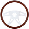 18 Inch Chrome 4 Spoke Wood Steering Wheel Kit - Boss Style