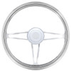 18 Inch 3 Spoke Slot Cutout Chrome-Plated Aluminum Steering Wheel Kit