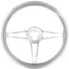 18 Inch 3 Spoke Slot Cutout Chrome-Plated Aluminum Steering Wheel Kit