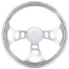 18 Inch Chrome-Plated Alum. 3 Spoke Oval Cutout Steering Wheel Kit