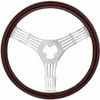18 Inch Chrome 3 Spoke Banjo Cutout Wood Steering Wheel Kit