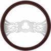 18 Inch Chrome 2 Spoke Inferno Cutout Wood Steering Wheel Kit