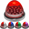 3.5 X 3 Inch Red LED Marker, Turn To Auxiliary Light With 19 Diodes, Clear Watermelon Style Lens