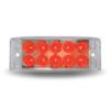 2 X 6 Inch Rectangular Red Marker With Auxiliary Dual Revolution LED Light With Clear Lens