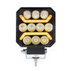 2 Inch Round Amber Marker With Auxiliary Dual Revolution LED Light With Clear Lens