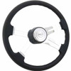 16 Inch 4 Spoke Classic Black Poly Steering Wheel W/ Textured Black Bezel, Chrome Horn Button