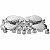 Complete Chrome Hub Cover Kit With 60 - 33MM Push-On Nut Covers